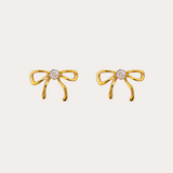Boucles d'Oreilles Nœud Cristal